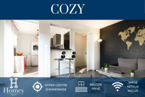 HOMEY COZY - New / Centre / Balcon privé / Proche Geneve